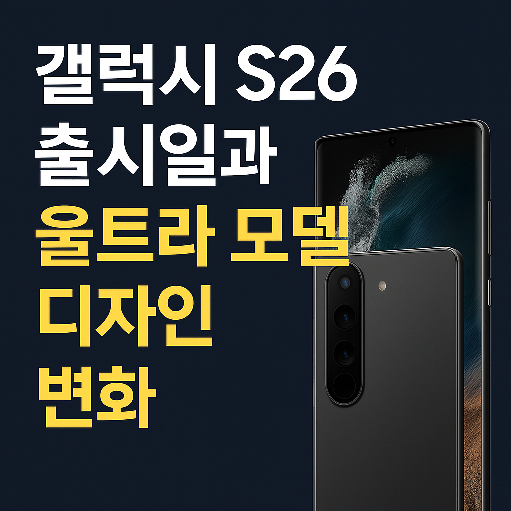 갤럭시 S26 출시일과 울트라 모델 디자인 변화 최신 정보