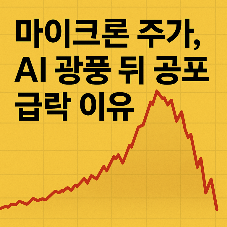 마이크론 주가, AI 광풍 뒤 공포, 급락 이유