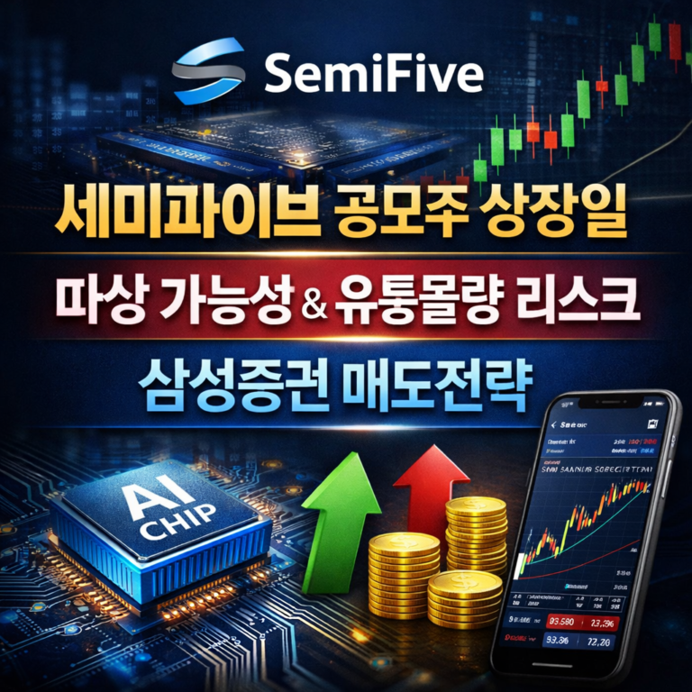 세미파이브 공모주 상장일 따상 가능성과 유통물량 리스크 및 삼성증권 매도전략