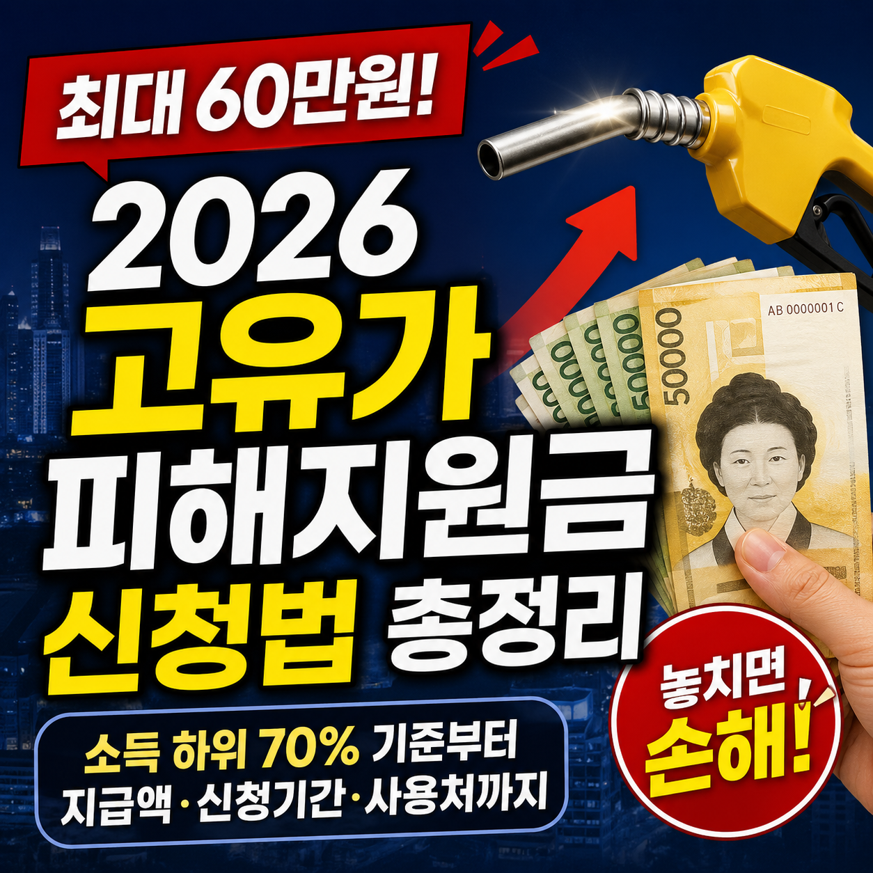 2026 고유가 피해지원금 신청법 한눈에 보기, 소득 하위 70% 기준부터 지급액까지